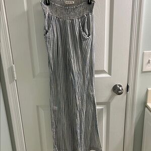 Billabong Blue and White Striped Wide Leg Pants